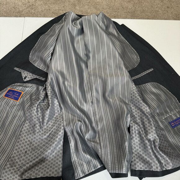 Giorgio Fiorelli Mens Suit Jacket 40 Charcoal Gray Euro Slim Fit Blazer Formal - Picture 10 of 13